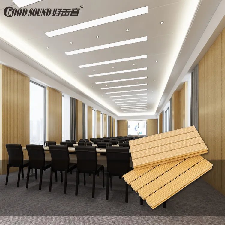 Goodsound 3d model design Studio Project Grooved Soundproof Wall Wooden Acoustic Panels For Theater Room