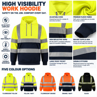 Vêtements de travail fluorescents haute visibilité, uniforme de travail, vêtements de travail pour les constructeurs, les électriciens, les mineurs, les pétroleurs, vêtements de sécurité réfléchissants, sweat-shirt de travail protecteur