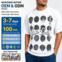 T-shirts décontractés pour hommes, 220 grammes, 100% coton, impression numérique Highstreet, blancs, confortables, manches courtes, surdimensionnés