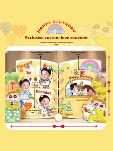 Kit de ballons et toile de fond personnalisée en carton KT à motif de dessin animé, pour la décoration de fêtes d'<span class=keywords><strong>anniversaire</strong></span> de 1 an et de 100 jours pour garçons et filles, thème moderne - Product Image 2
