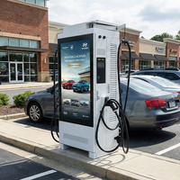 Station de recharge DC EVEGO 120 kW avec écran tactile 10,1 pouces et écran publicitaire 55 pouces, CCS2, NACS, OCPP 2.0.1, contrôlée par application, chargeur EV de qualité commerciale