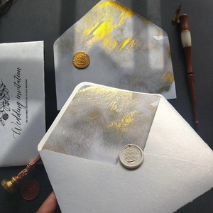 Fully Custom Sculpted <b>Embossing</b> Floral Luxury Wedding Valentine's Day Invitations Gold Stamping 5x7in Recyclable Paper - Product Image 5