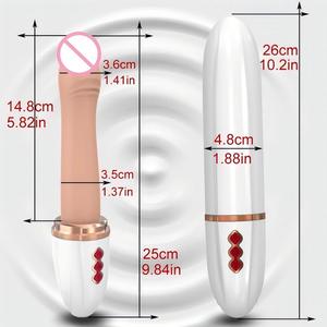 Vibratore <span class=keywords><strong>Dildo</strong></span> Telescopico Automatico Senza Mani con Forte Aspirazione, Ricaricabile USB, 10 Velocità, Impermeabile, Confezione Regalo - Product Image 4