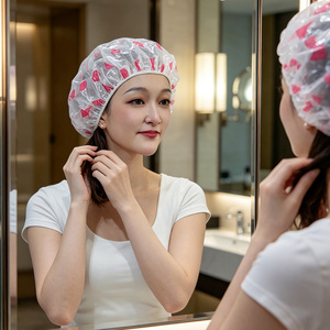 Gorro <span class=keywords><strong>de</strong></span> Ducha <span class=keywords><strong>de</strong></span> PVC Personalizado, Reutilizable, Impermeable, Elástico, para Mujeres, para Ducha, Spa, <span class=keywords><strong>Baño</strong></span>, Salón, Hotel - Product Image 5