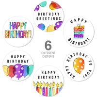 Autocollant d'anniversaire auto-adhésif, étiquette de scellage imperméable, découpée, ronde, personnalisée, pour emballage cadeau, en papier kraft résistant