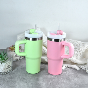 New RTS Blank Sublimation Macaron Kids 12oz Leak Proof Flip Straw Tumbler Water <b>Cups</b> Children Travel Mug with Handle - Product Image 4