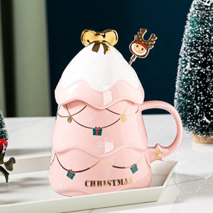 Tasse de noël en céramique 500ml, tasse cadeau, tasse à café créative, tasse de noël avec couvercle <span class=keywords><strong>et</strong></span> barre de mélange - Product Image 4