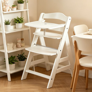 Chaise haute réglable pour bébé, chaise haute blanche pour enfants de 6 mois à 6 ans, chaise haute portable pour bébé - Product Image 2