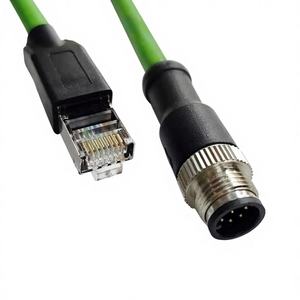 Cable Ethernet Industrial de Grado Industrial con Conector Macho M12 de Ocho Núcleos, Código A, CAT6E, Cubierta de PVC, Resistente al Agua IP67 para Redes Informáticas - Product Image 3