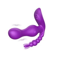 Fernbedienbarer Tragbarer Slip-Vibrator 10 Frequenzen Klitoris G-Punkt Anal Dreifach-Stimulation Doppelmotor IPX6 Wasserdicht