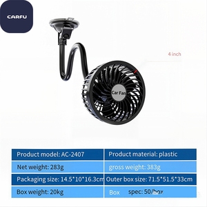 Summer New <b>Portable</b> Truck Universal Suction Cup 12V High-Speed 4-Inch Two-Speed Car Fan with Strong Wind Power - Product Image 2