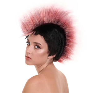 Peluca HLC ODM Troll Mohawk Rock Star, Peluca Mohawk Rosa Completa, Pelucas para Fiestas de Halloween, Accesorios de Disfraces, Pelucas de Moda Unisex para Actuaciones - Product Image 3