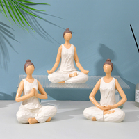Statue de méditation élégante en résine, cadeau zen apaisant, décoration artistique pour salle de thé, accent artistique pour la maison