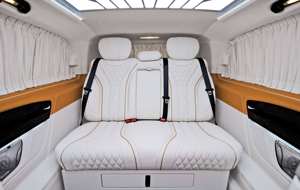 เตียงโซฟาหนัง VIP ปรับได้ที่นั่งในรถ <span class=keywords><strong>Volkswagen</strong></span> Multivan <span class=keywords><strong>Caravelle</strong></span> ใช้ได้กับสปรินเตอร์รถตู้วีโต - Product Image 2