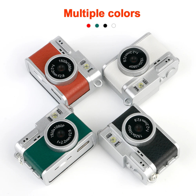 Jumon Retro Digital Camera for Kids Button-Shaped Pocket Video Recorder 0.96-inch IPS Color Screen LED Flash Light Mini 2MP