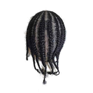 LONGFOR Toupet Herenpruik Indiaas Remy Haar Systeem Gevlochten 130% Dichtheid Recht Textuur Zwart Heren Hot Supplier - Product Image 5