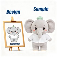 Peluche Éléphant Personnalisée Leehom avec Lunettes de Soleil – Jouet en Peluche Doux et Confortable pour Enfants – Vente en Gros