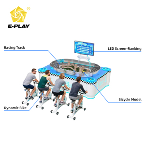 Macchina <span class=keywords><strong>da</strong></span> Gioco Eplay per 4 Giocatori, Simulatore di Corse in Bicicletta con LED, Gioco Arcade a Monete per Parco Giochi Interno - Product Image 3