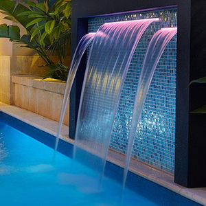 Fontana a Cascata Moderna per Piscina, Decorazione Paesaggistica da Esterno, Montaggio a Parete per Piscine - Product Image 3