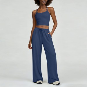 Conjunto de yoga cepillado transfronterizo, de secado rápido, con hermosa correa trasera, ropa deportiva informal para correr y fitness para mujer - Product Image 1