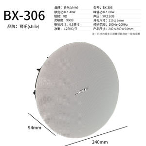 BX-306 Haut-parleur passif à résistance constante coaxiale de plafond sans cadre de haute qualité de 6.5 pouces pour système de sonorisation - Product Image 6