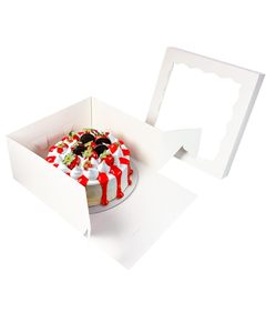 Caja para Pastel Blanca con Ventana, Bases Redondas <span class=keywords><strong>Blancas</strong></span> para Pastel de 12 Pulgadas, Contenedores para Pastel de 12 Pulgadas, 10 Metros de Cinta de Seda Dorada - Product Image 3