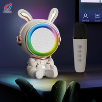 Mainan speaker Karaoke portabel Chengji mainan mikrofon menyanyi Model Game Karaoke anak-anak kelinci angkasa kartun mainan dengan lampu
