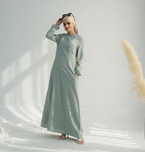 Loriya misto lino musulmano <span class=keywords><strong>Abaya</strong></span> abiti da donna tinta unita Ramadan EID Jalabiya Dubai Kaftan Abayas islamico <span class=keywords><strong>arabo</strong></span> abito lungo Maxi - Product Image 6