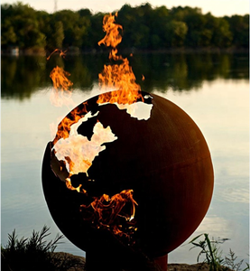 Brasero Esférico de Acero Corten con Diseño de Ciervo Metálico Antiguo, Independiente, Rústico, Ecológico, para Uso Interior/Exterior - Product Image 5