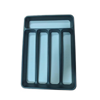 Boîte de rangement extensible multifonctionnelle pour tiroir, organisateur d'ustensiles de cuisine rectangulaire avec compartiments pour couteaux en plastique PP