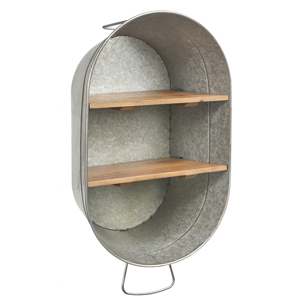 Toallero Montado en la pared Estante de baño industrial Granja Baño rústico Bañera de lavado galvanizada Estantes de pared de madera <span class=keywords><strong>para</strong></span> almacenamiento - Product Image 6