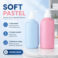 Vente en gros de flacons en plastique PET Boston mats de 350 ml et 400 ml, vides, pour lotion, shampoing, cosmétiques, gel douche, avec pompe, emballage imprimé à l'écran