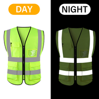Gilet de sécurité haute visibilité avec poches et fermeture éclair, conforme aux normes ANSI/ISEA