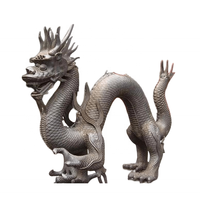 Décoration de jardin, statue de dragon chinois en bronze/métal de luxe, sculpture Feng Shui, technique de moulage, couleur/taille personnalisable, art 3D