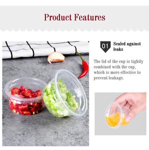 كوب صلصة بلاستيكي شفاف أحادي الجدار للاستخدام مرة واحدة مع غطاء سعة 1 أونصة حاوية للوجبات الجاهزة للسكر - Product Image 4
