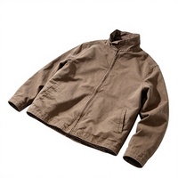 Blouson de travail pour homme personnalisé, vintage, imperméable et coupe-vent, style mécanicien, avec col montant, lettres brodées, finition écologique, OEM sur le devant