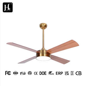 Ventilateur de plafond moderne de 52 pouces avec moteur CC, 3 pales et kit d'éclairage LED, télécommande, corps de lampe en contreplaqué - Product Image 4