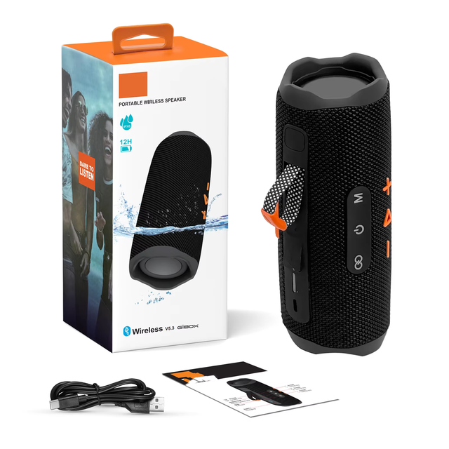 F7 for 5.3 RGB LED Portable Outdoor Subwoofer Speaker with Battery 2x5W Output for Vehicle & Home Use