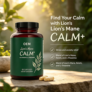 Integratore Alimentare Lion's Mane Calm <span class=keywords><strong>con</strong></span> Reishi e L-Teanina, 90 Capsule - Product Image 3