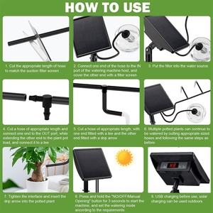Kit de Riego Automático por Goteo con Energía Solar, Sistema de Riego de Jardín de Plástico con Manguera y Tubo, para Invernaderos y Uso Doméstico - Product Image 5