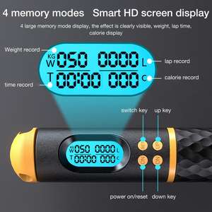 Cuerda de saltar de velocidad <span class=keywords><strong>Multifun</strong></span> <span class=keywords><strong>2</strong></span> en 1 con contador digital Rodamientos de bolas profesionales y manijas antideslizantes Saltos y conteo de calorías - Product Image 4