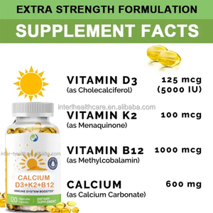 OEM 1000mg Suplemento para el corazón Soporte inmune Calcio a granel Vitamina D3 K2 B12 Cápsulas blandas - Product Image 3