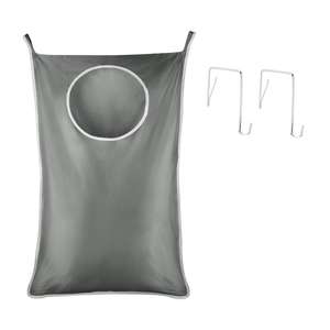 Organizador extra grande de pendurar roupa, com 2 ganchos de aço inoxidável, economizador de espaço sobre a porta, pendurado na parede, saco de lavanderia - Product Image 1