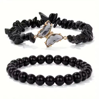 Conjunto de Joyería Energética de 2 Piezas con Cuentas Hechas a Mano, Estilo Boho, con Piedras Naturales Variadas y Mariposas, Regalo para Mujer