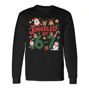 Camiseta de manga larga navideña Jingled By 6-7 Meme - Product Image 2