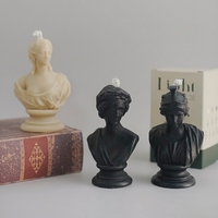 Bougie parfumée en forme de buste grec moderne, faite à la main, en cire de soja écologique, décoration de table esthétique, cadeau idéal pour une nouvelle maison