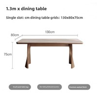 Table à manger en pierre style crème, design moderne et minimaliste, pour salon, haut de gamme, couleur noyer, résistante aux hautes températures