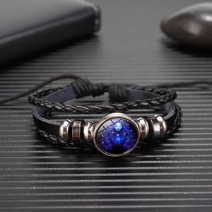 Bracelet en cuir tressé lumineux avec signe <span class=keywords><strong>du</strong></span> zodiaque <span class=keywords><strong>chinois</strong></span>, bijou porte-bonheur, bracelet qui brille dans le noir, astrologie - Product Image 6