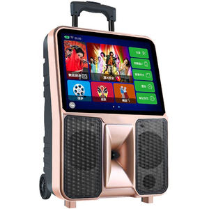 Altavoz portátil <span class=keywords><strong>para</strong></span> exteriores más vendido CQA, reproductor de fiesta de <span class=keywords><strong>Karaoke</strong></span> inalámbrico con pantalla inteligente de 14,1 pulgadas, compatible con pantalla de letras HD - Product Image 3