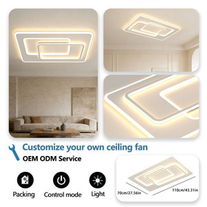 Plafonnier LED carré moderne avec té<span class=keywords><strong>l</strong></span>écommande, couvercle en acrylique, base en fer, IP44, 96W, CRI élevé 80, pour salle à manger, salon, chambre, maison - Product Image 3
